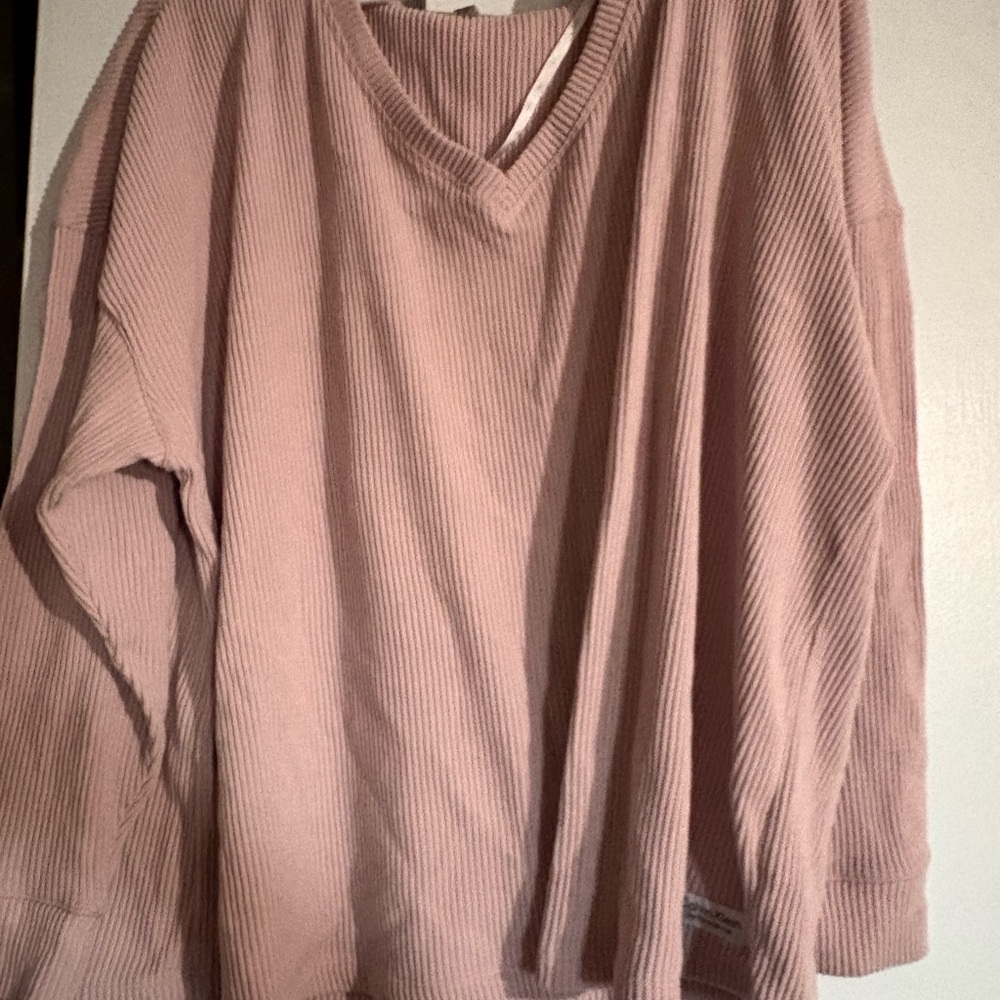 Calvin Klein Light Pink Ribbed Top - Picture 1 of 2